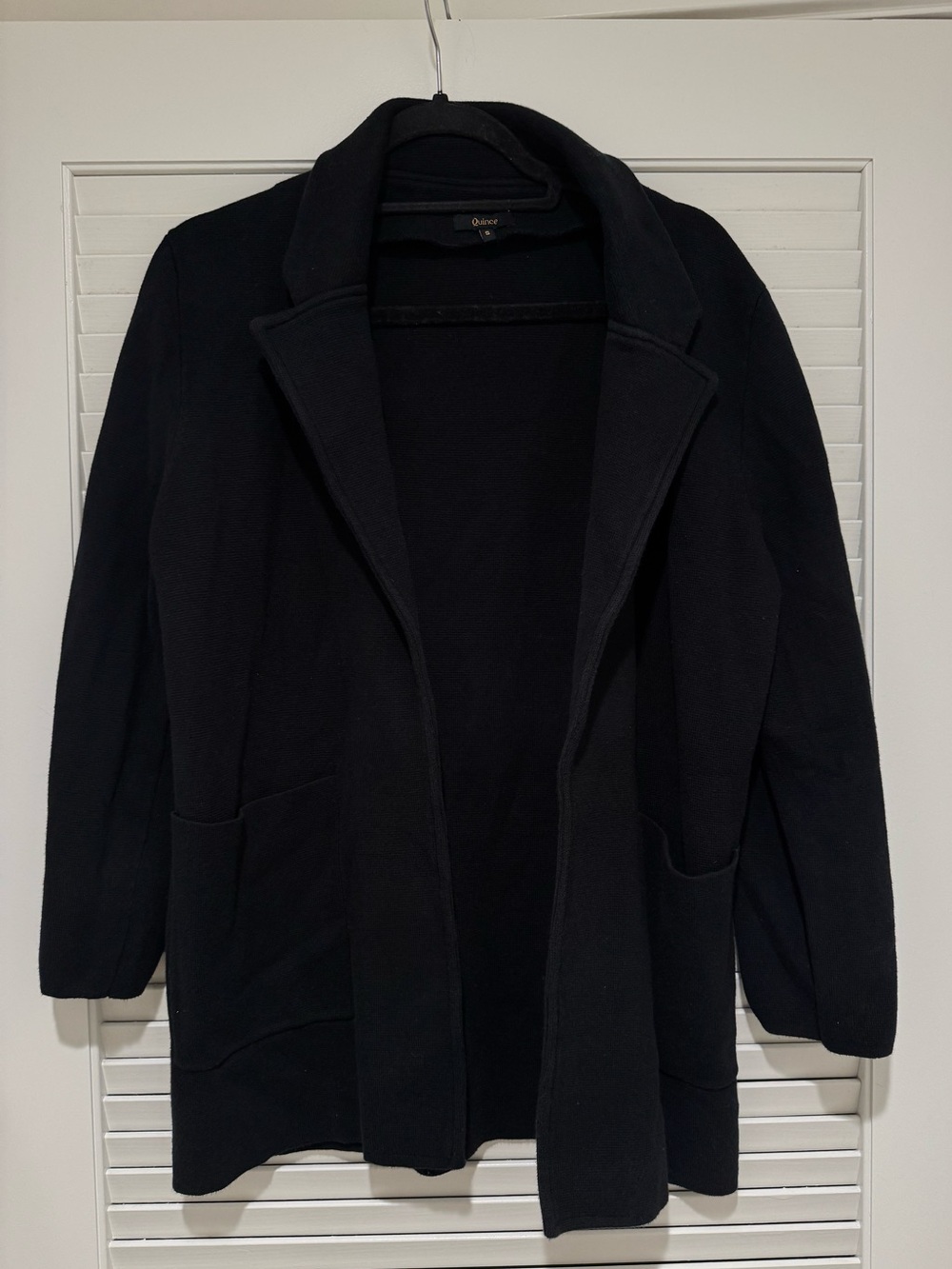 NWOT Quince Black 100% Organic Cotton Knit Blazer Size Small - Picture 6 of 10
